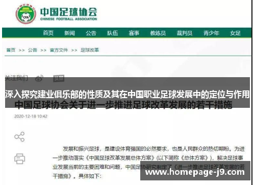深入探究建业俱乐部的性质及其在中国职业足球发展中的定位与作用 深入探究建业俱乐部的性质及其在中国职业足球发展中的定位与作用